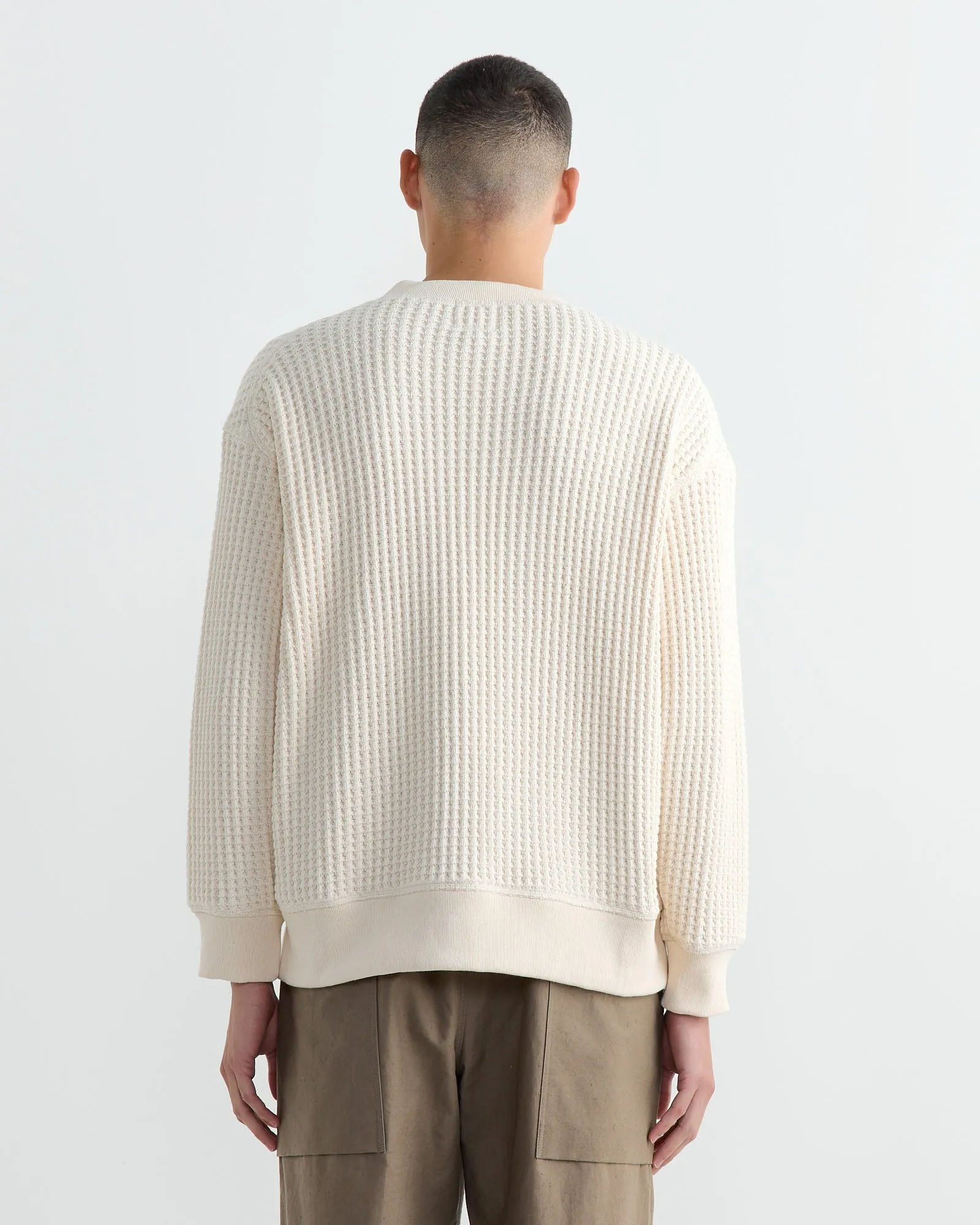 Waffle Crewneck in Ivory