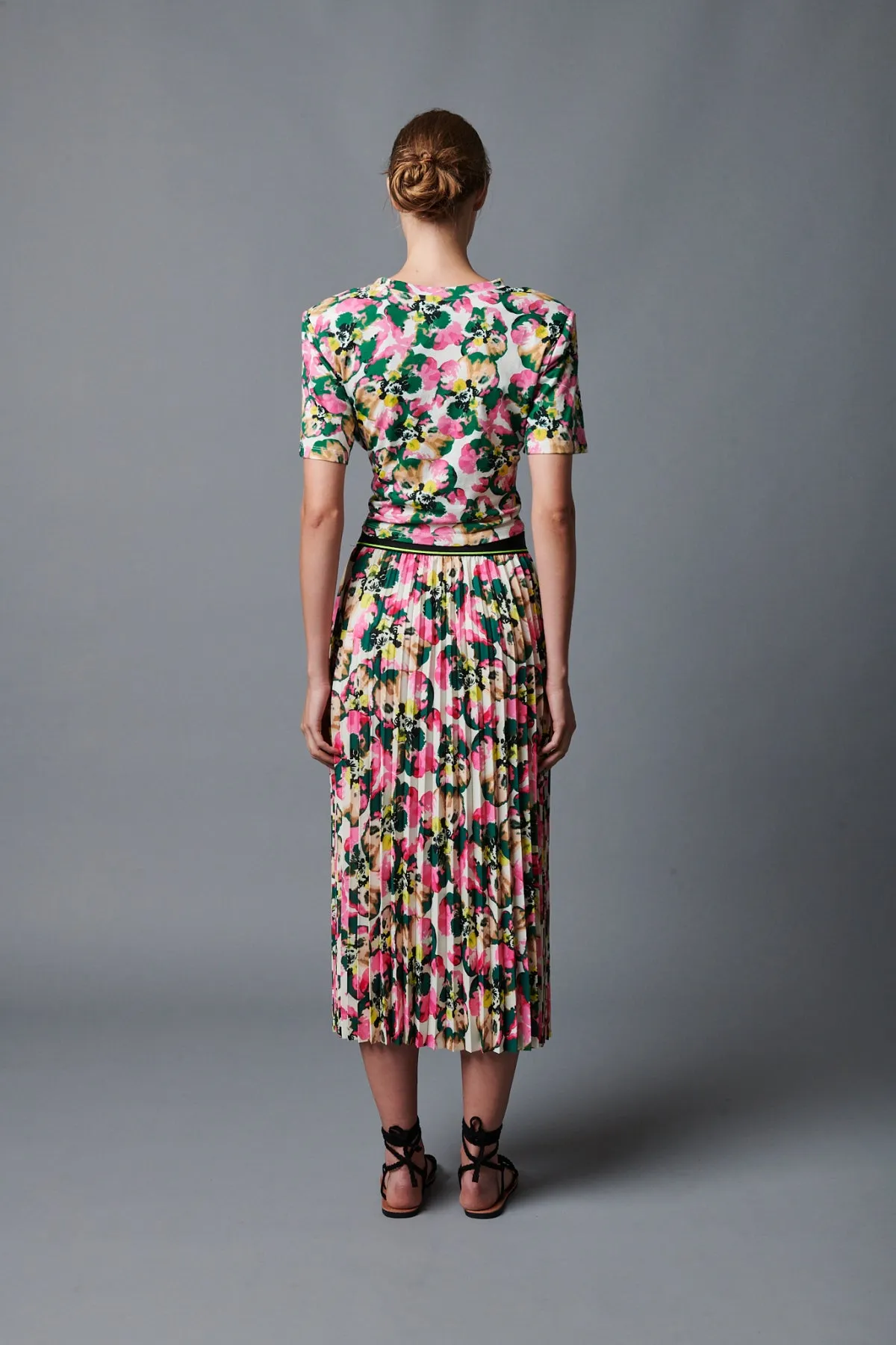 Warhol Floral Pleated Skirt