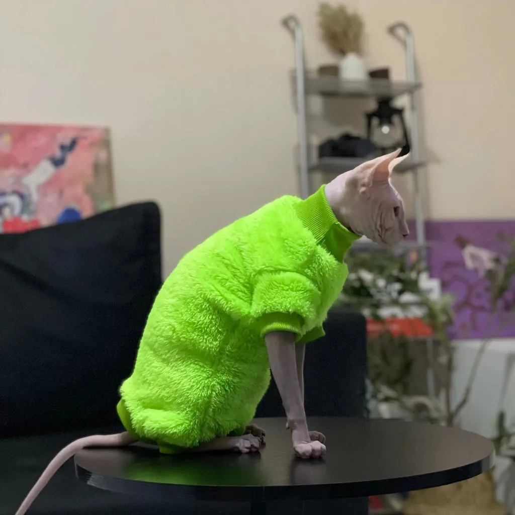 Warm Cotton Fleece Sphynx Cat Onesies Sweater