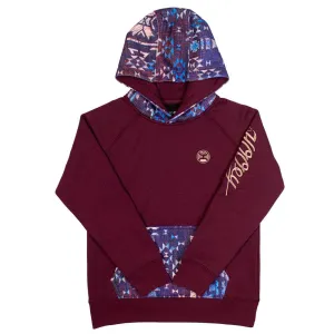 Youth "Veracruz" Maroon w/Aztec Pattern Hoody